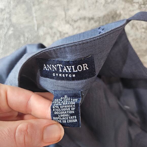 Vintage Ann Taylor Blue Corset Inspired Chic Minimalist Coastal Top Y2k Size 6 - Picture 3 of 8